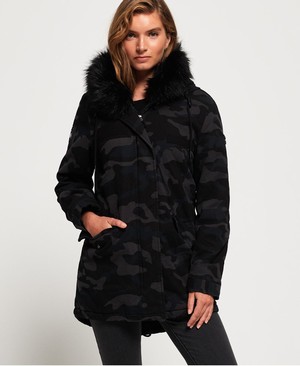 Superdry Rookie Hawk Parka Női Kabát Sötétkék/Camo | YQETU3456